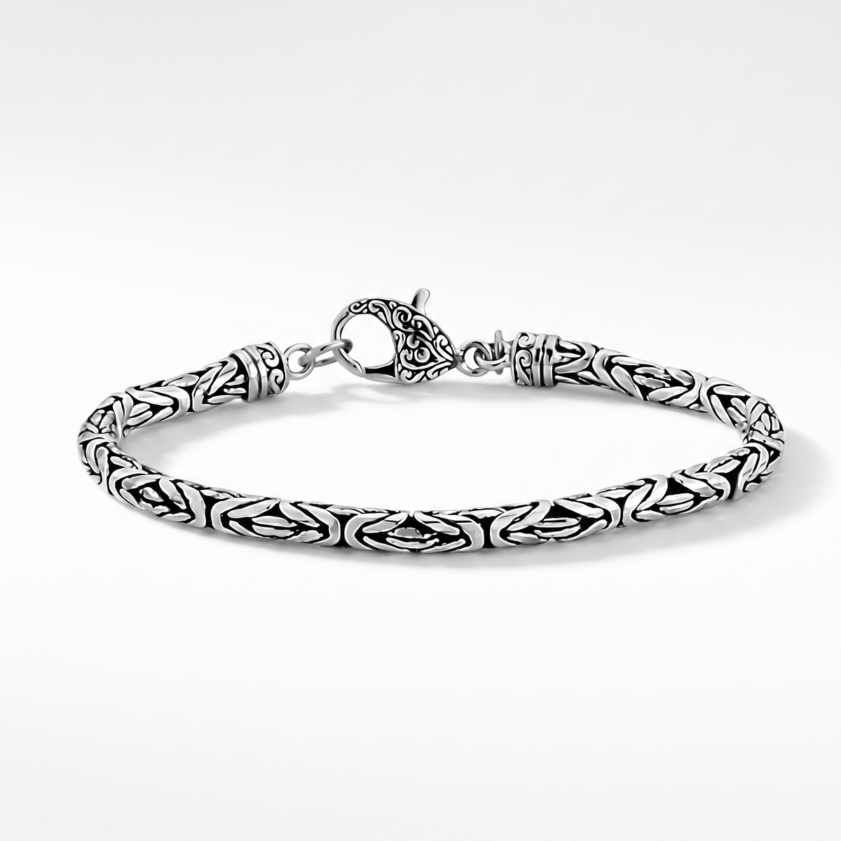 Sterling Silver Kancana Byzantine Chain Bracelet with Lobster Clasp