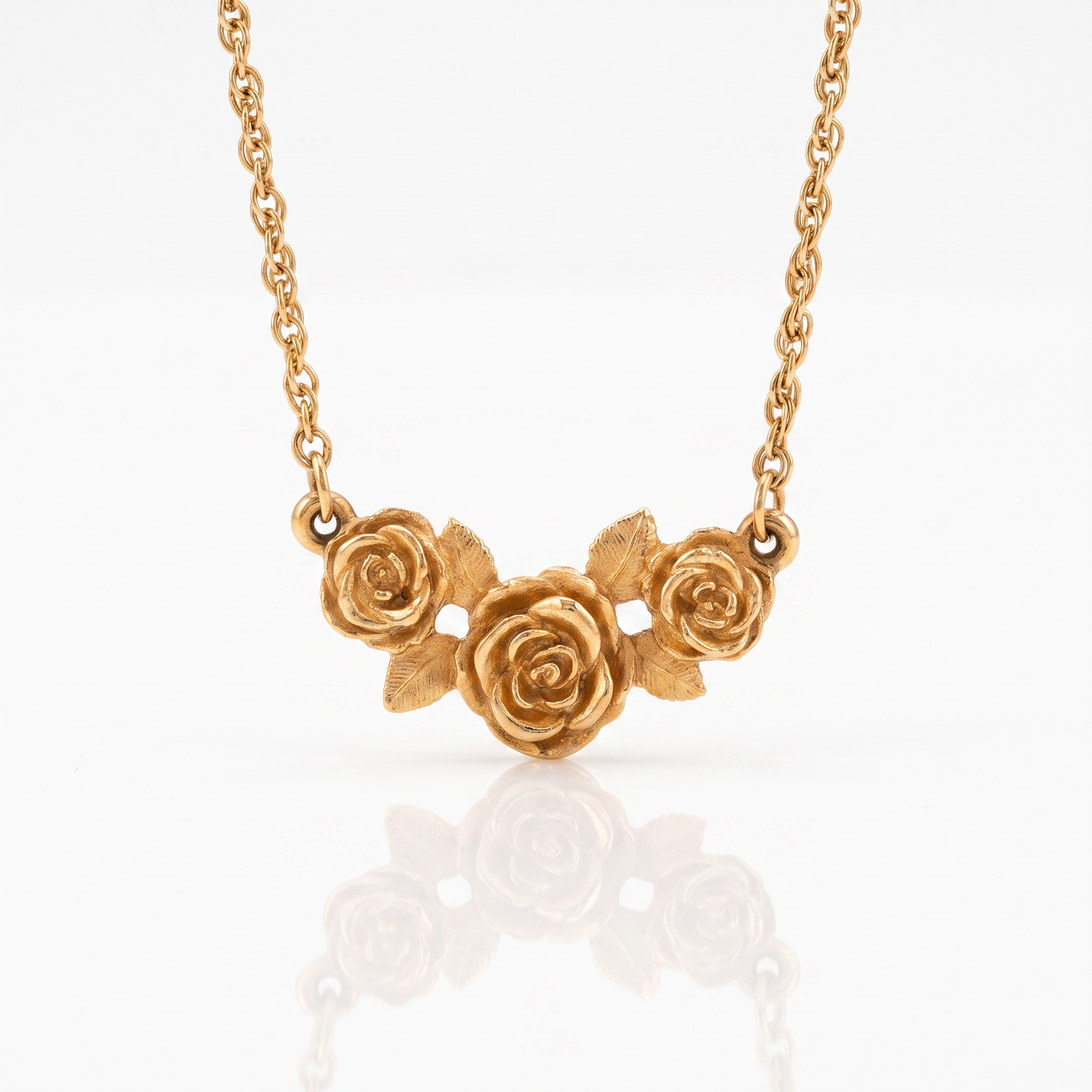 14kt Yellow Gold 3-Rose James Avery Estate Necklace