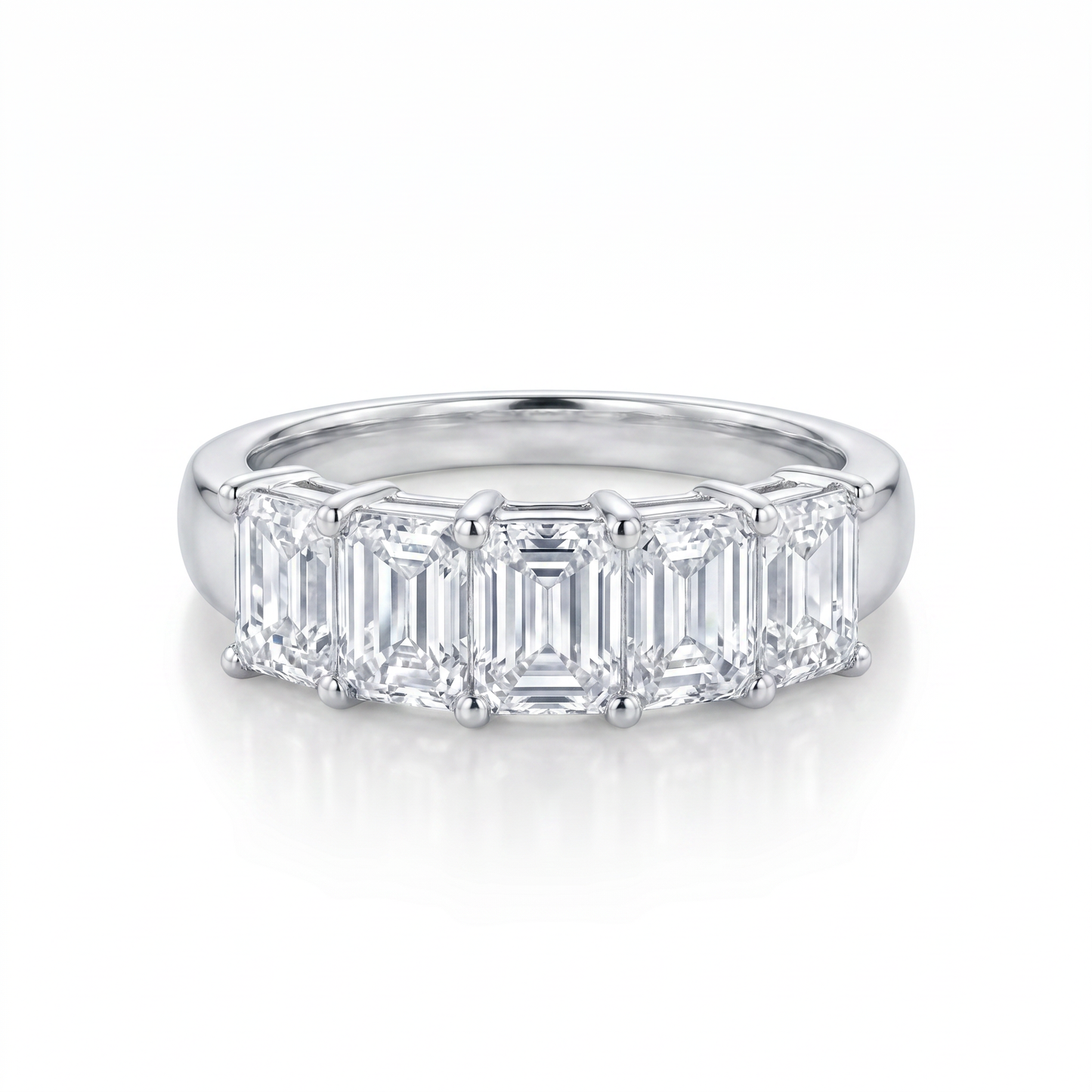 14kt Radiant 5-Stone Natural Diamond Wedding Band 1.30ctw