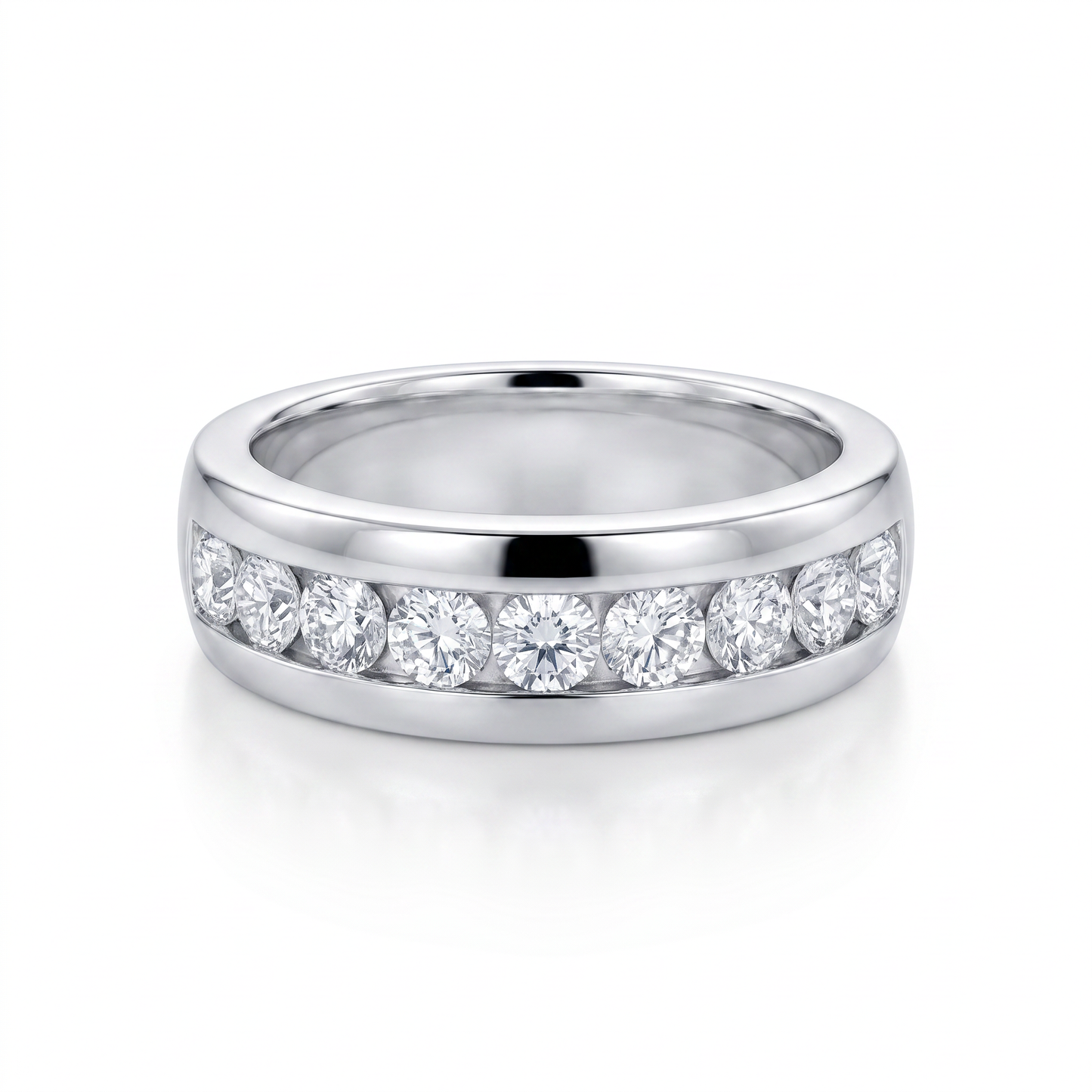 14kt White Gold Channel Set Diamond Ring 1ctw