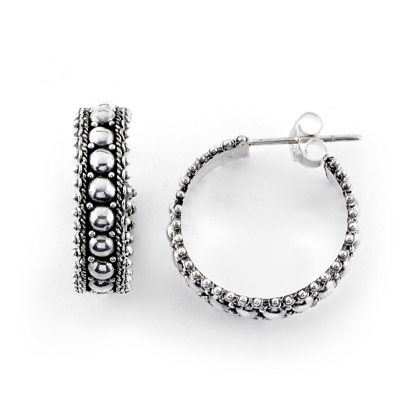 Beaded design hoop earrings image 0