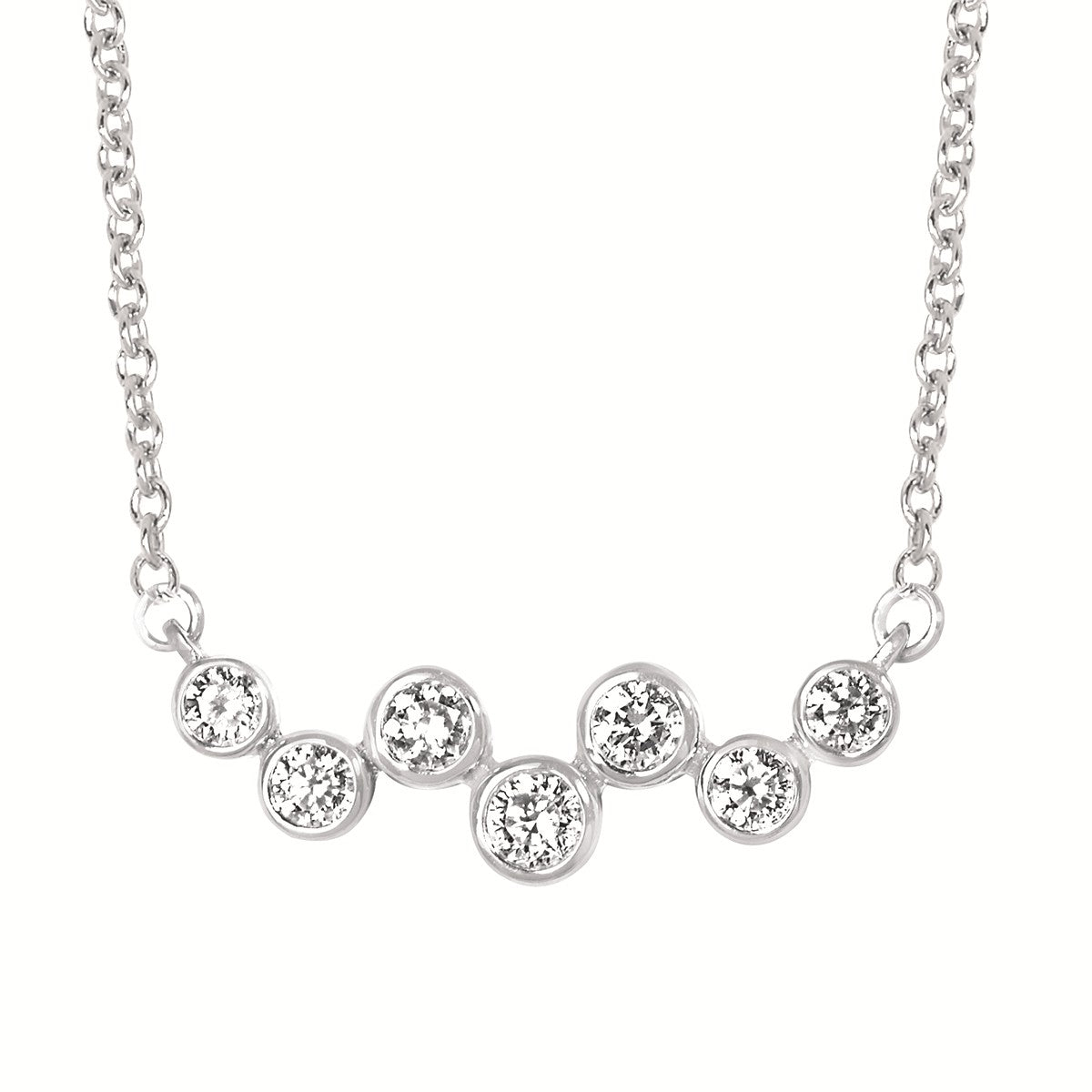 Sterling Silver and Lab Diamond Bezel Bar Penadant