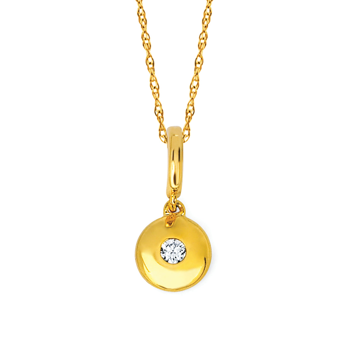 Bezel Set Dainty Pendant