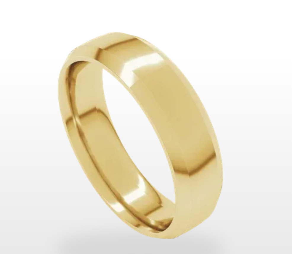 14kt Beveled Edge Comfort Fit Band
