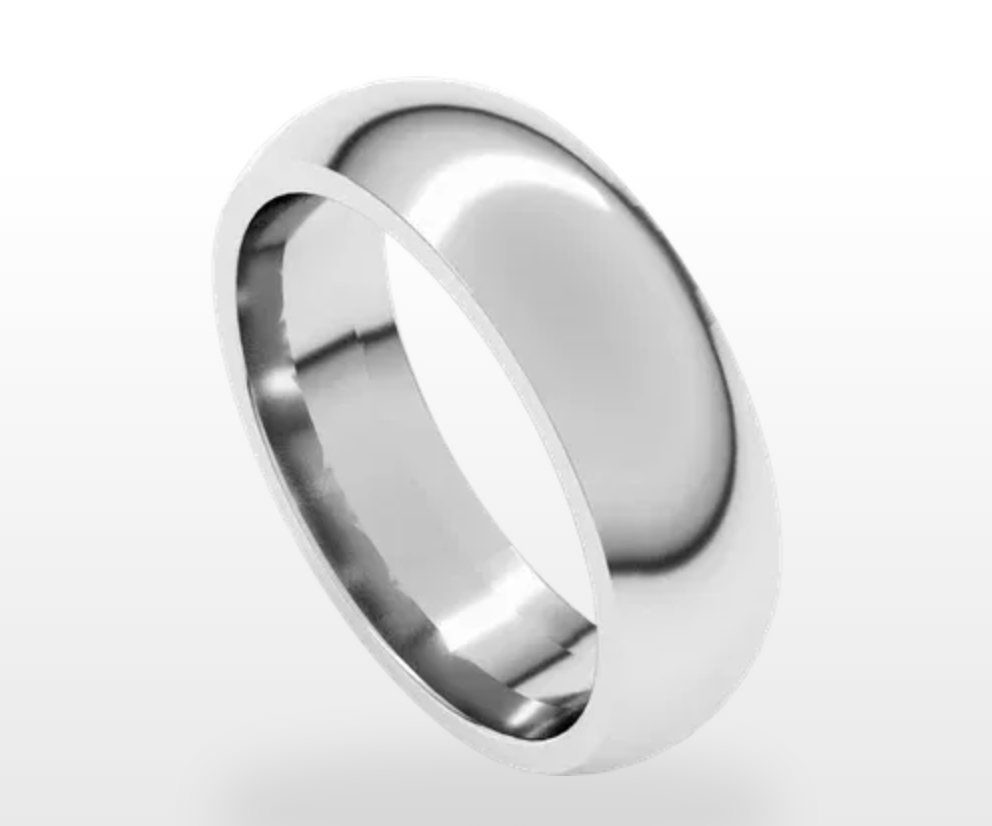 6mm wide polished wedding band