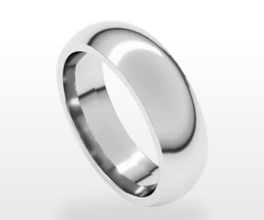 6mm wide polished wedding band
