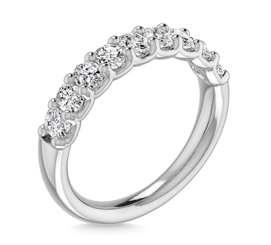 Lab Grown Oval Band Half Way