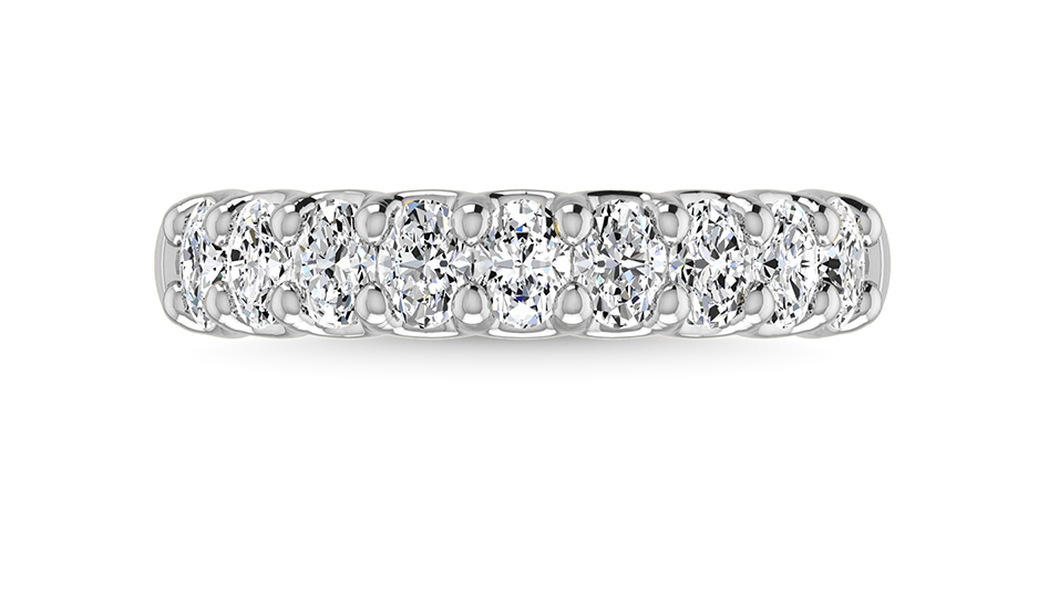 Lab Grown Oval Band Half Way
