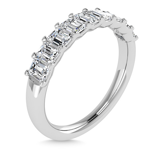 Lab Grown Emerald Band Half Way