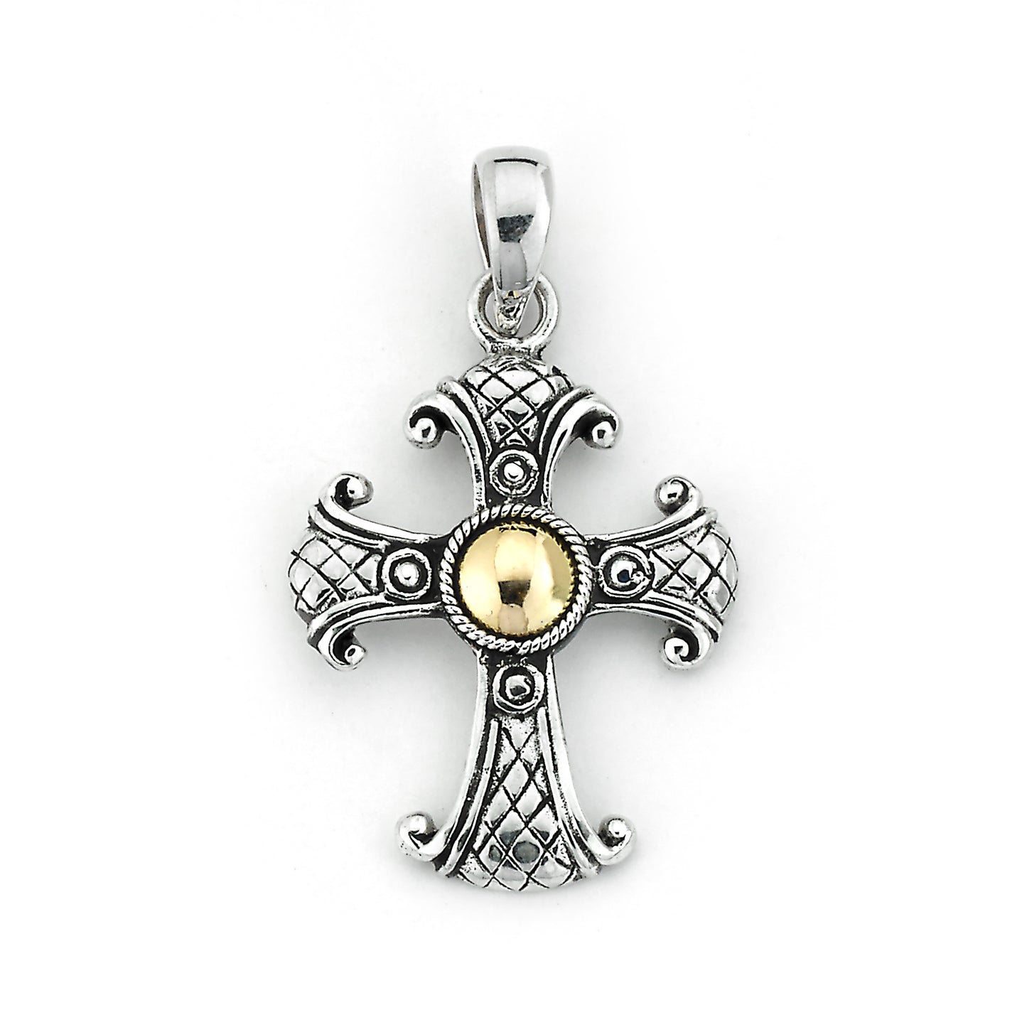 18kt and silver solar cross image 0