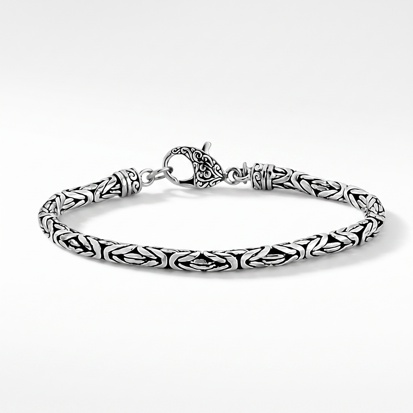 Sterling Silver Kancana Byzantine Chain Bracelet with Lobster Clasp