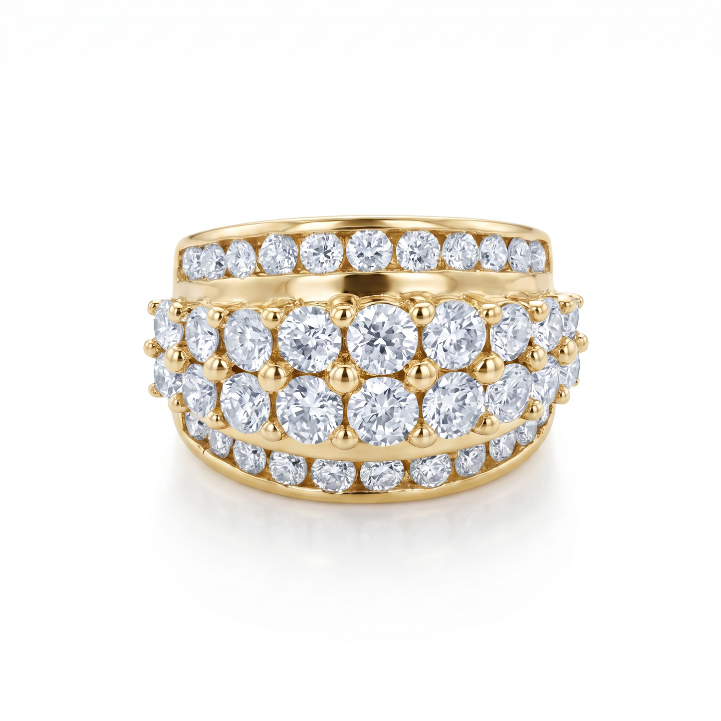 3.40ct Diamond 14K Yellow Gold Ring - Size 6.5