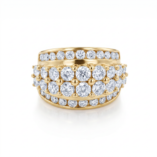 3.40ct Diamond 14K Yellow Gold Ring - Size 6.5