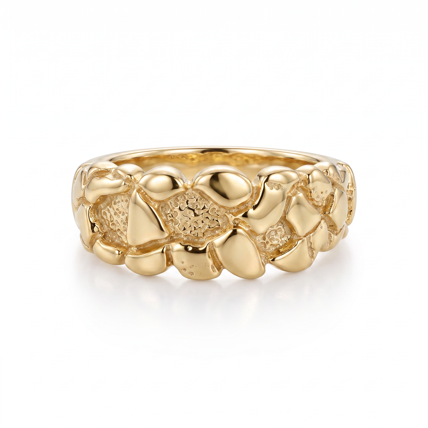 14kt Yellow Gold Nugget Ring 5.9g Vintage 1970s