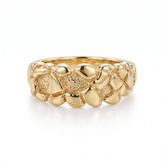 14kt Yellow Gold Nugget Ring 5.9g Vintage 1970s