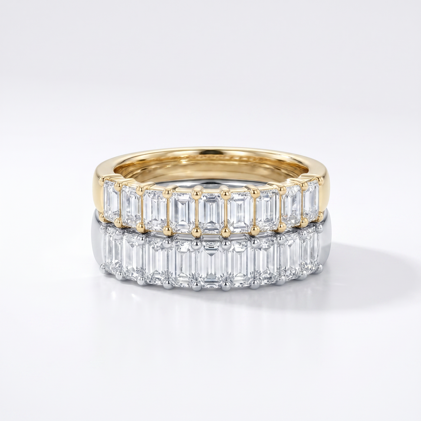 14kt Emerald Cut 7-Stone Natural Diamond Band