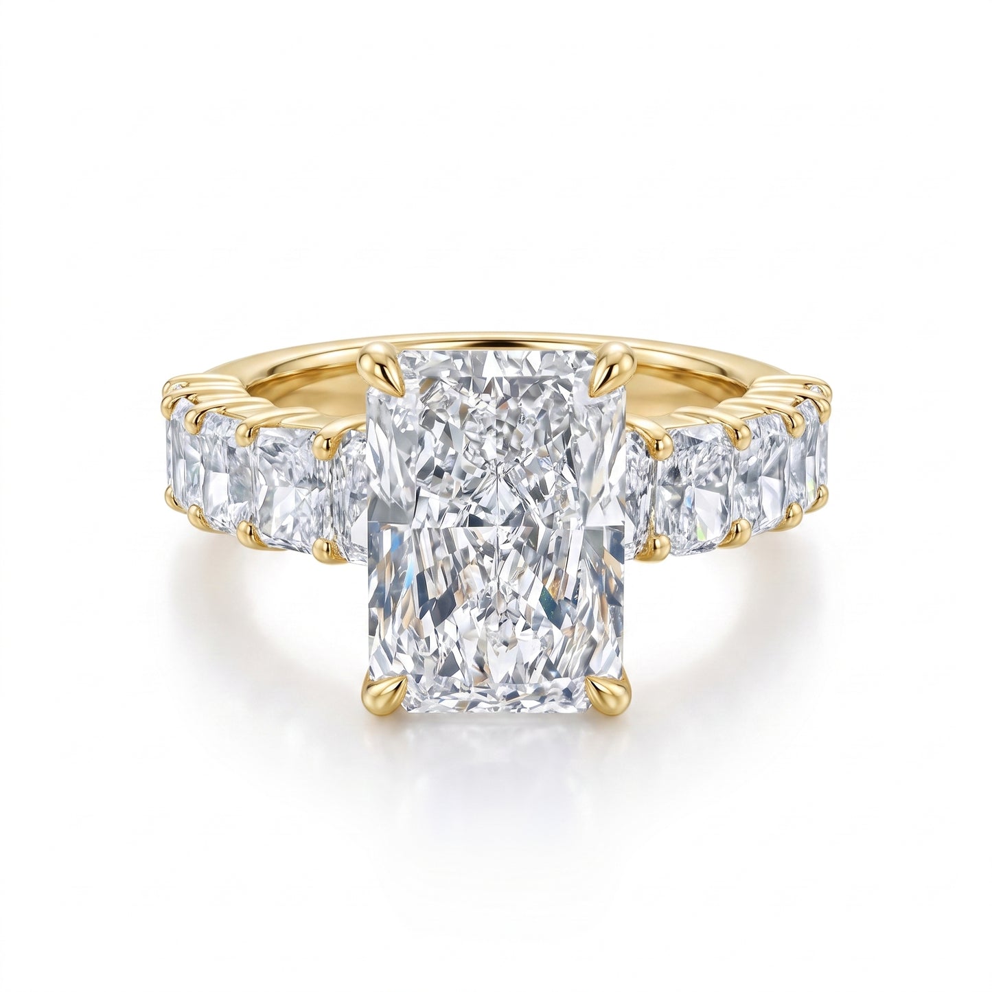 14kt Radiant & Radiants Lab Grown Engagement Ring 4.50ctw