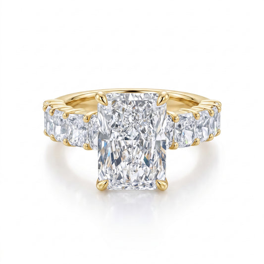 14kt Radiant & Radiants Lab Grown Engagement Ring 4.50ctw