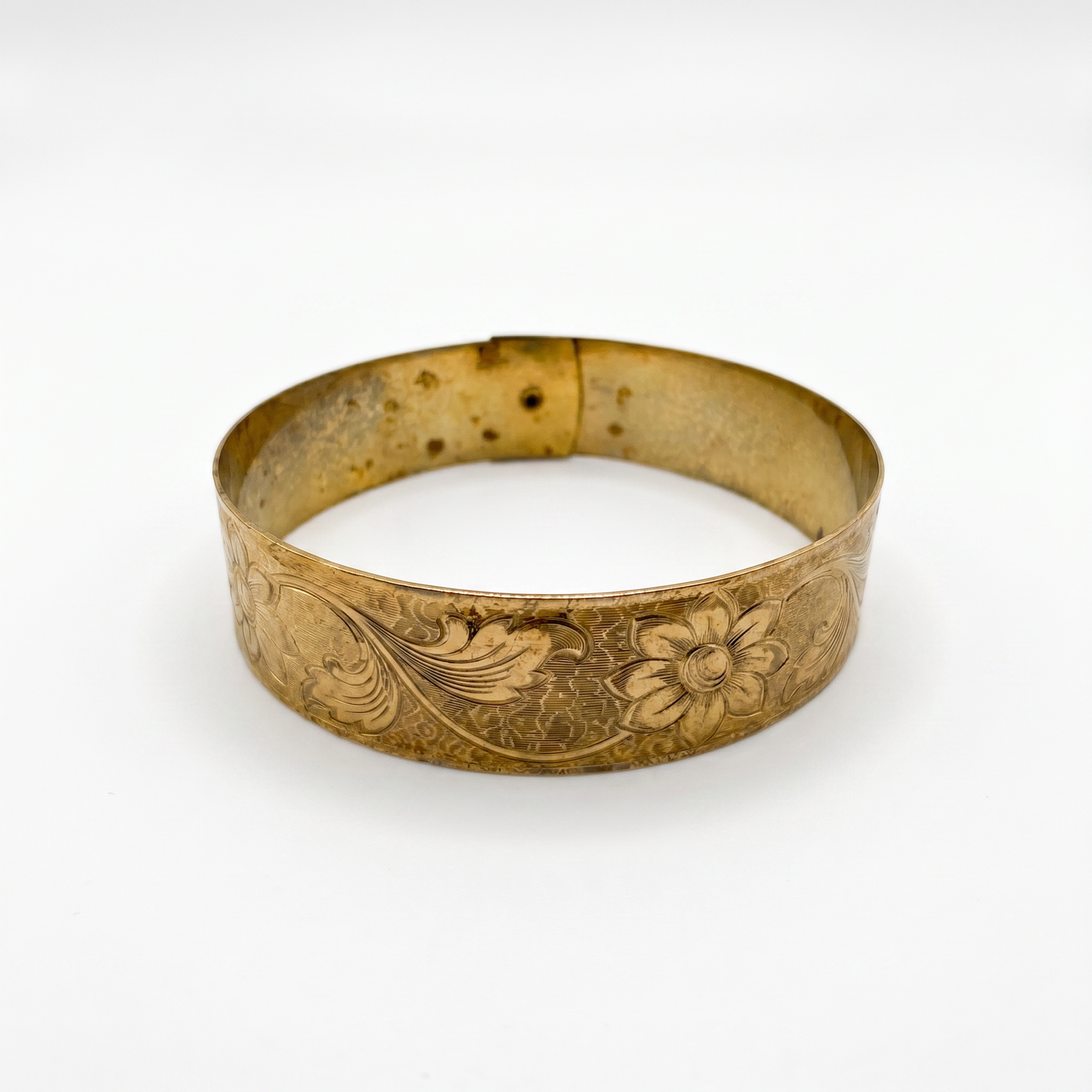 Gold Filled Floral Etched Bracelet from 1910s