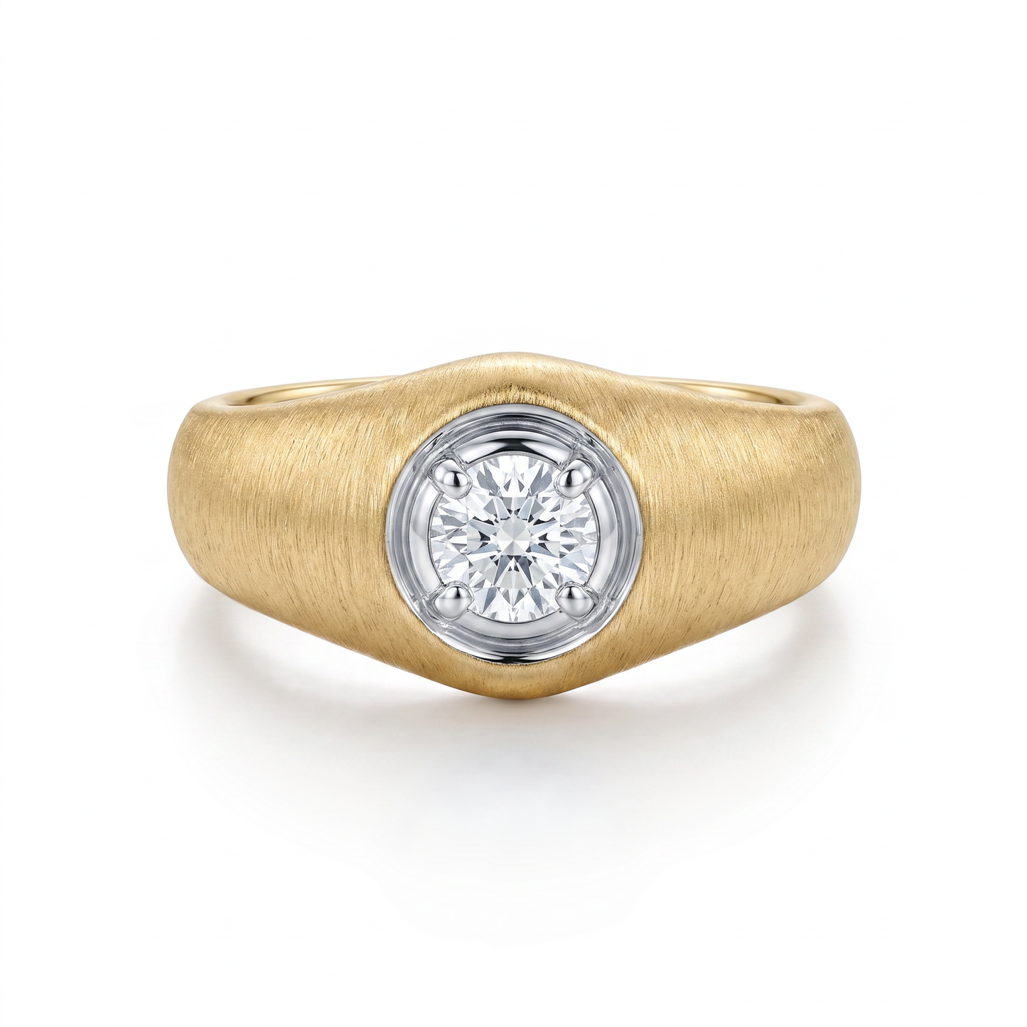 14kt Yellow Gold Diamond Men's Ring 8.01g 1980s Vintage