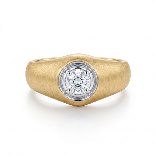 14kt Yellow Gold Diamond Men's Ring 8.01g 1980s Vintage