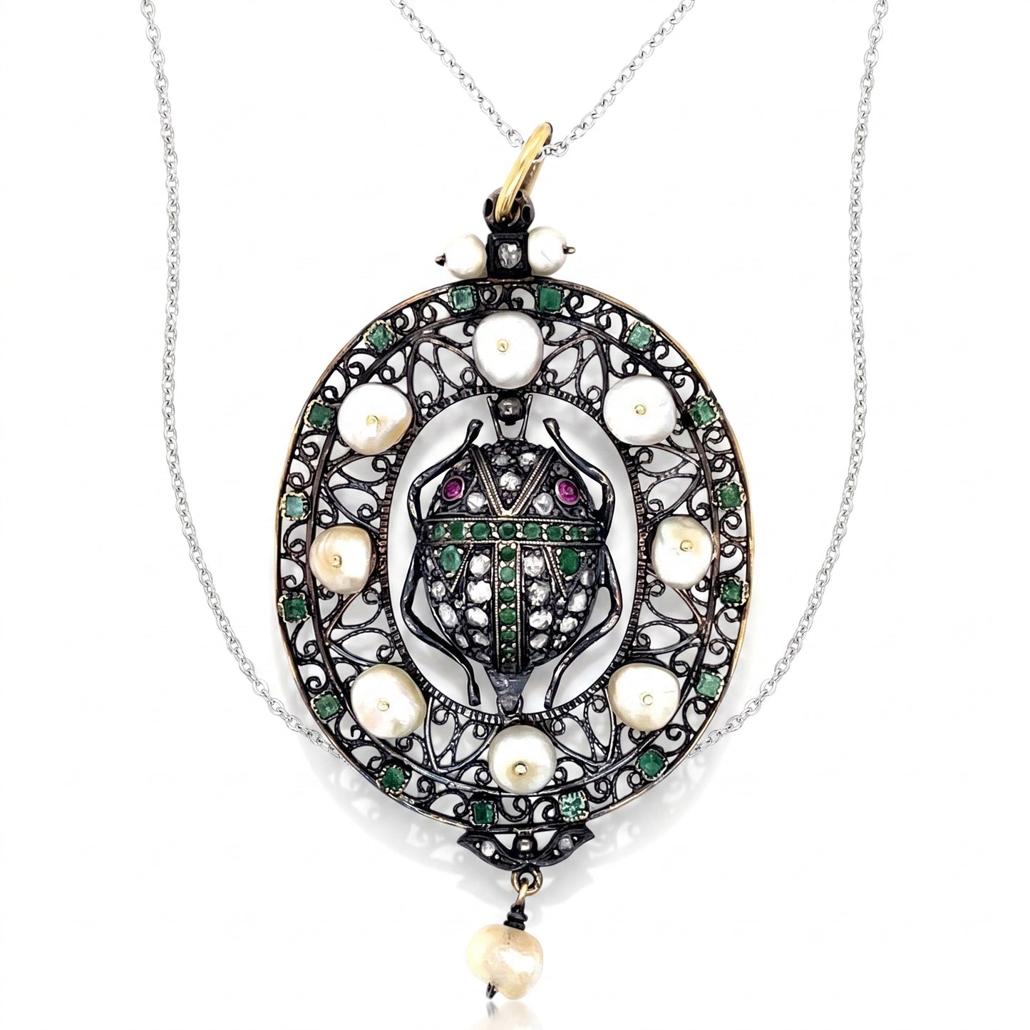 14k Gold Victorian Scarab Pendant (1890s)