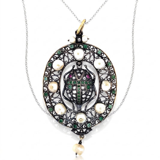 14k Gold Victorian Scarab Pendant (1890s)