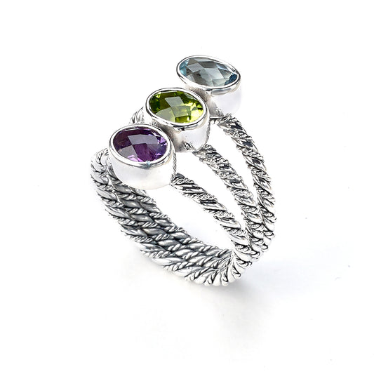 Three stone bezel ring image 0