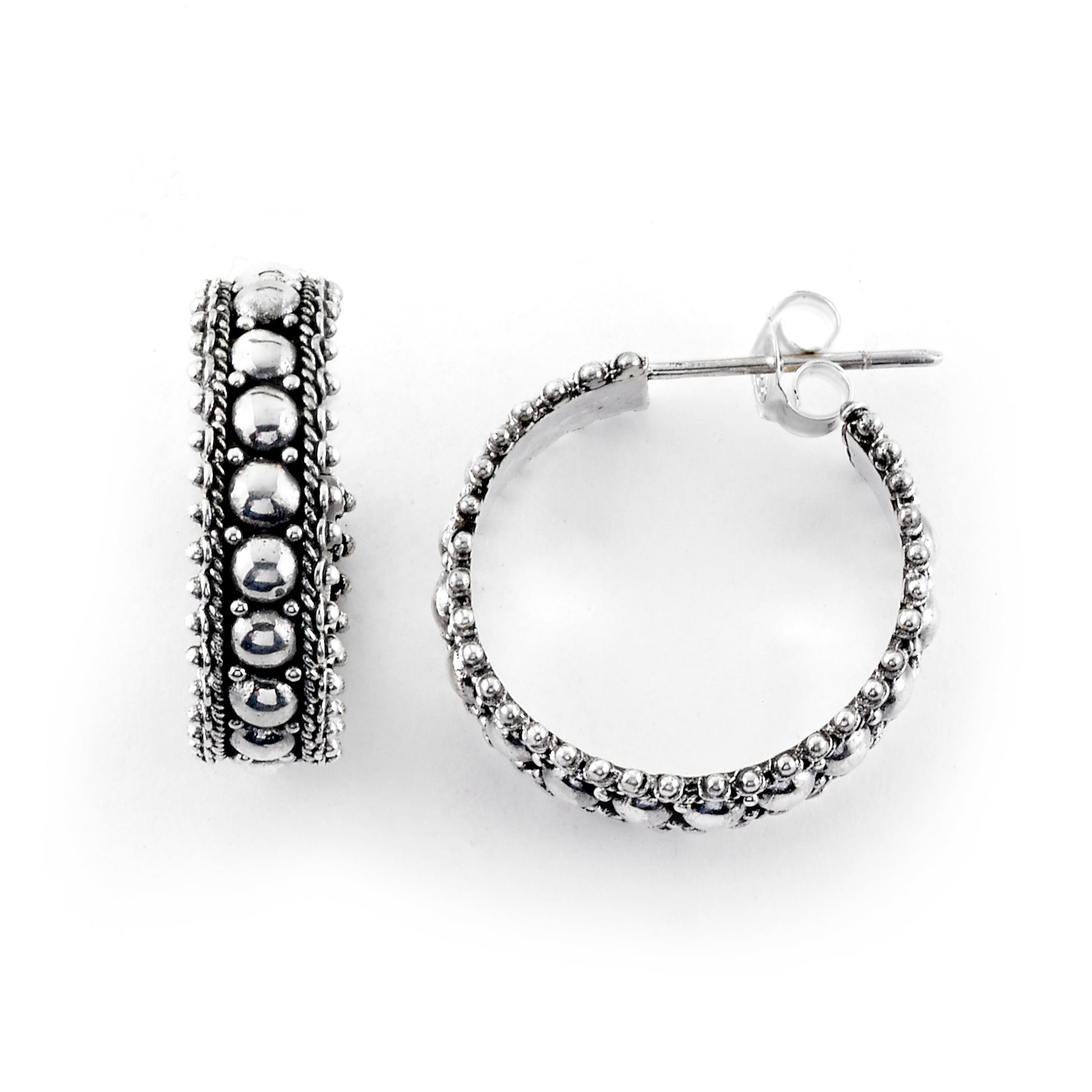 Beaded design hoop earrings image 0