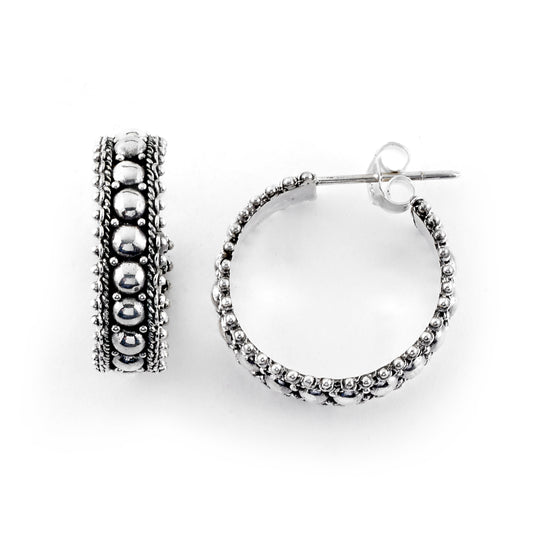 Beaded design hoop earrings image 0