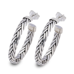 Woven design hoop earrings image 0