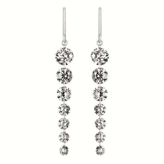 14kt White Gold Drilled Diamond Earrings