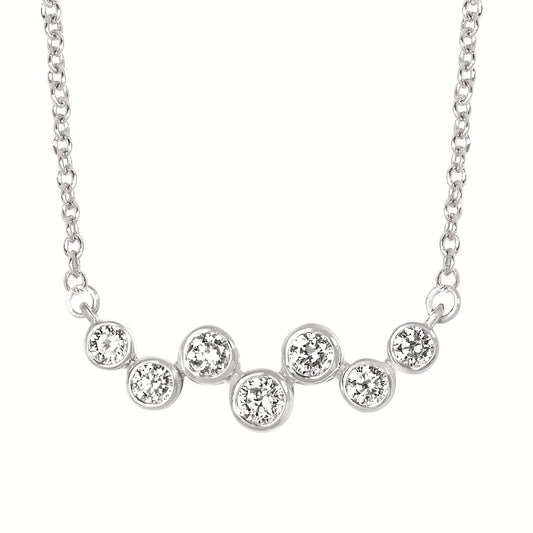Sterling Silver and Lab Diamond Bezel Bar Penadant