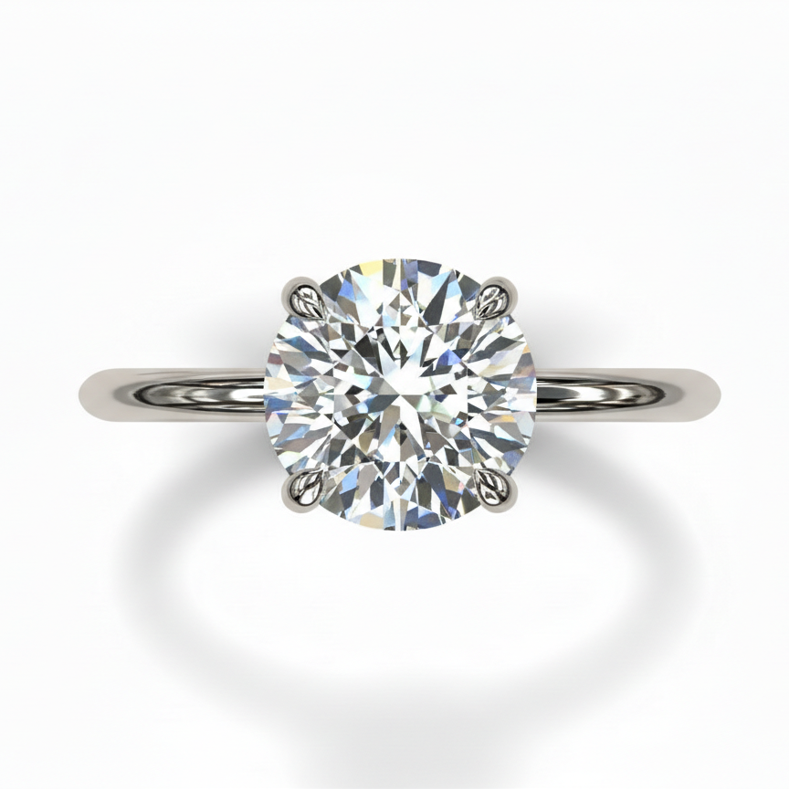 3ct Round Brilliant Cut Lab Grown Diamond Solitaire Engagement Ring