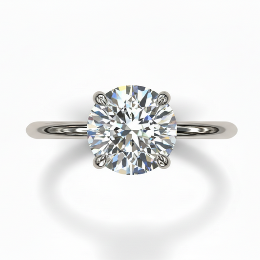 3ct Round Brilliant Cut Lab Grown Diamond Solitaire Engagement Ring