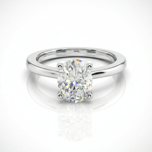 2ct Lab Grown Oval Solitare With a Hidden Halo