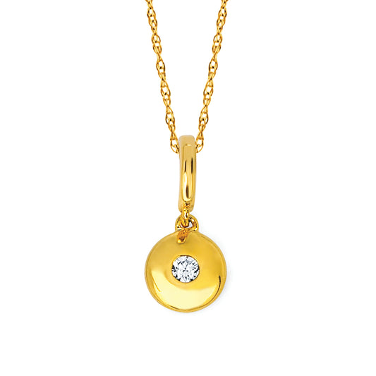 Bezel Set Dainty Pendant