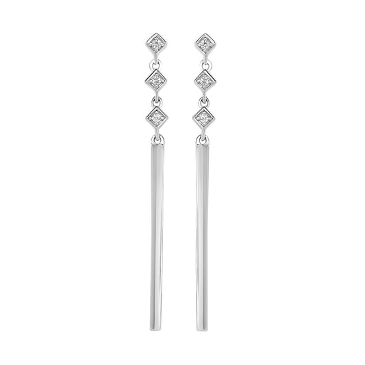 Silver kite design dangle earrings