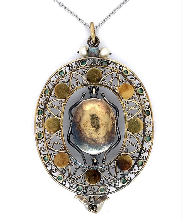 14k Gold Victorian Scarab Pendant (1890s)