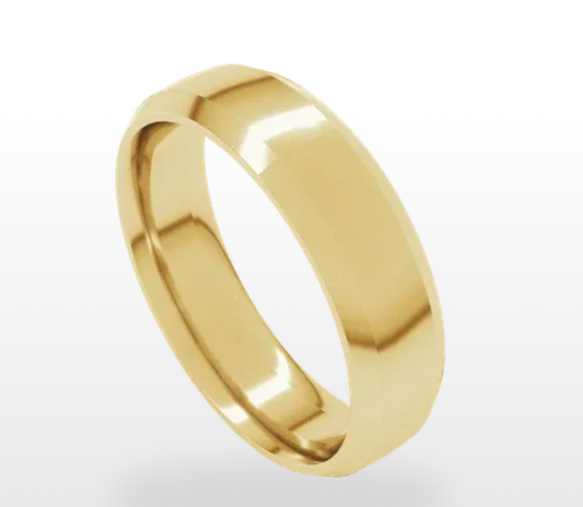14kt Beveled Edge Comfort Fit Band