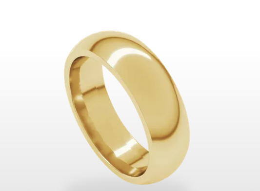 6mm wide polished wedding band