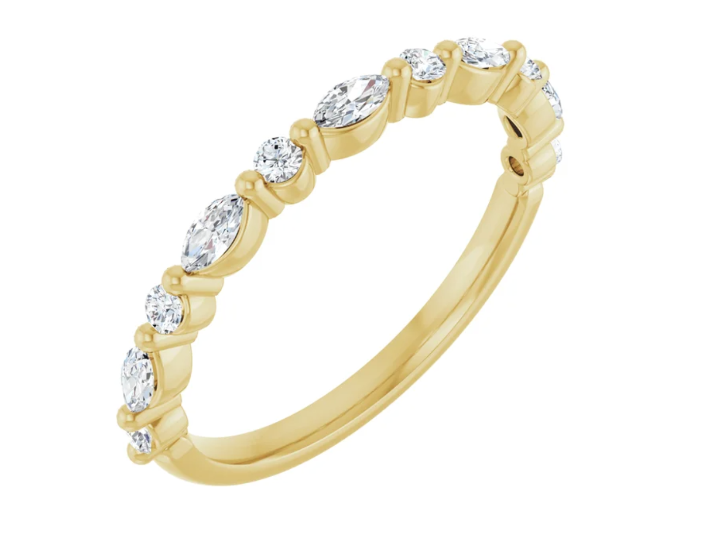 Marquise and Round Diamond Band Lab grown