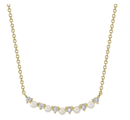 Pearl and Diamond Bar Pendanr