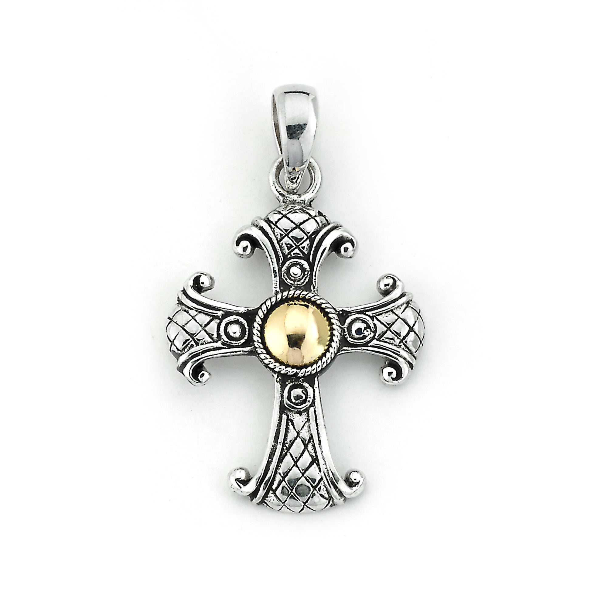 18kt and silver solar cross image 0