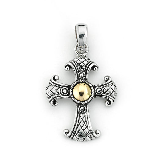 18kt and silver solar cross image 0