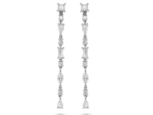 Multi Shape Dangle Drop Earrings 2.15ct